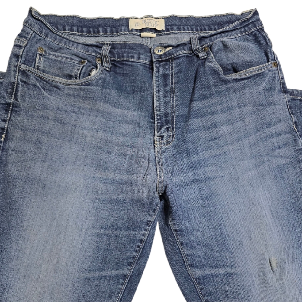 Rustic Blue Men's Distressed Embroidered Back Pocket Jeans - Picture 3 of 4